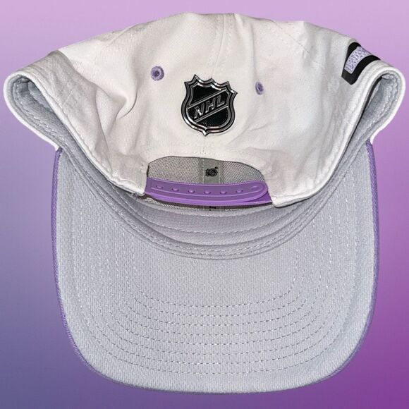 MN Wild Fanatics 2022 Hockey Fights Cancer Authentic Pro Snapback Hat White/Purp - Picture 5 of 7